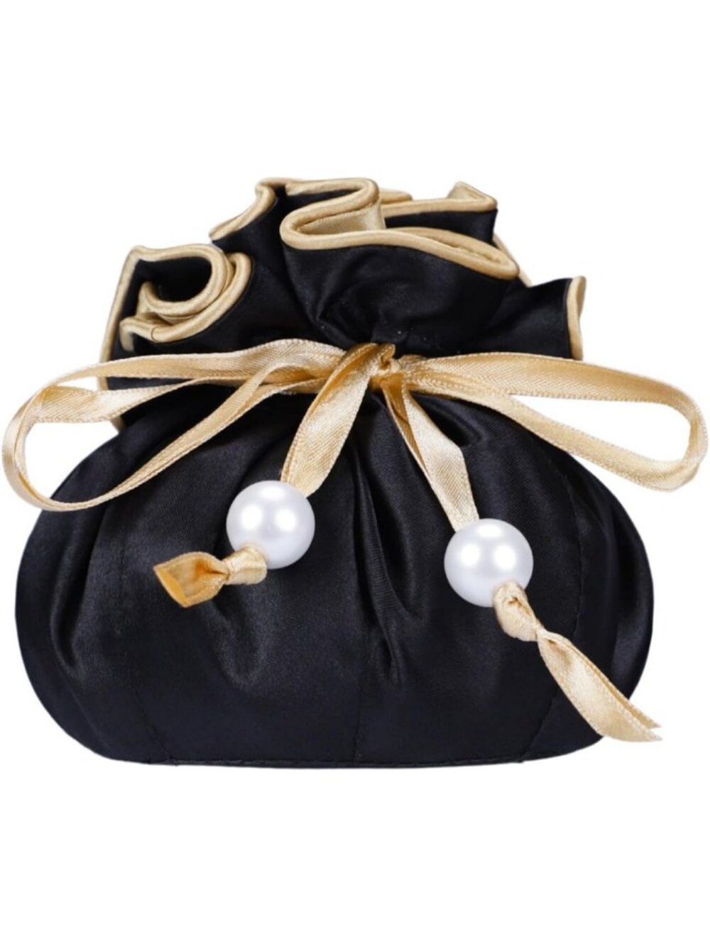 Satin Jewelry Organizer Pouch with 8 Pockets – Drawstring Bag for Rings